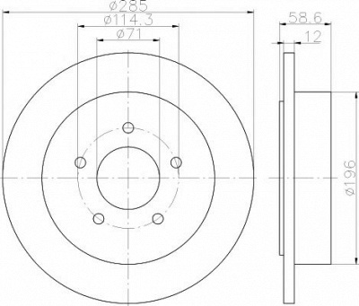 HELLA PAGID 8dd355114771 -  Тормозной диск